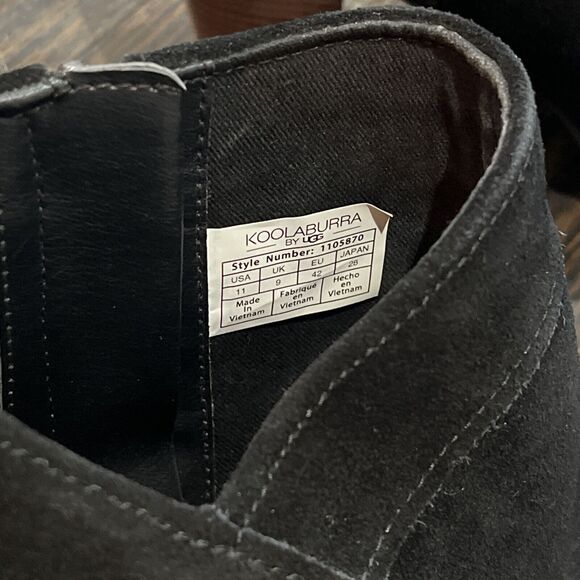 Ugg Koolaburra Amalea Boots Women’s 11 Heels Suede Leather Ankle Booties Black - Picture 2 of 9